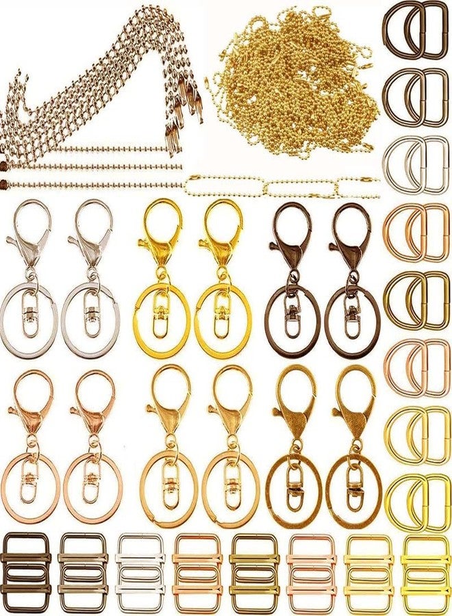 DIY Crafts 30 Sets, Silvery Nickel, Metal Heavy Duty Eye Clasp Ball Chain Keychain for Spring Pet Buckle Key Chain for Linking Dog Leash Collar Project (30 Sets, Silvery Nickel) - Image 1